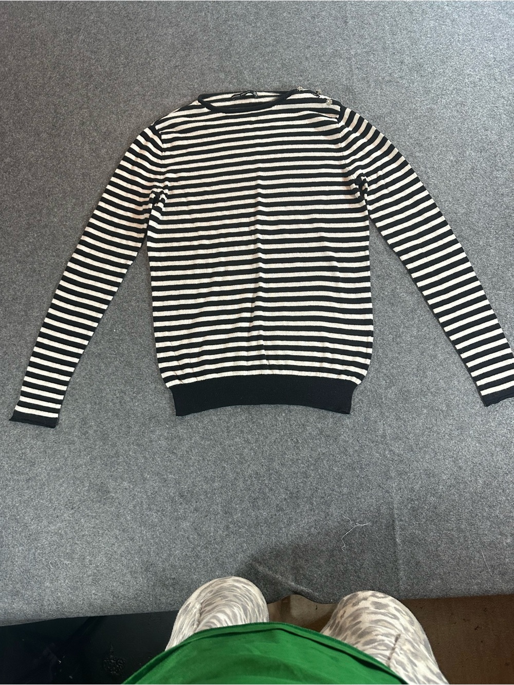 Zara Black Striped Sweater with Jewels